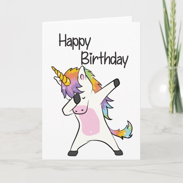 Tarjeta de cumpleaños Unicorn (Anverso)