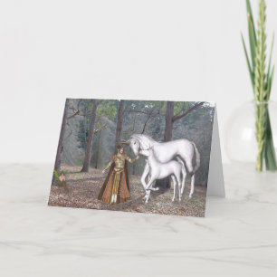 Tarjeta de cumpleaños - Unicornios y Pixie