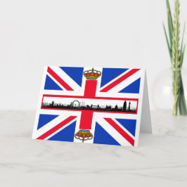 Tarjeta de cumpleaños Union Jack Royal Crown Londo