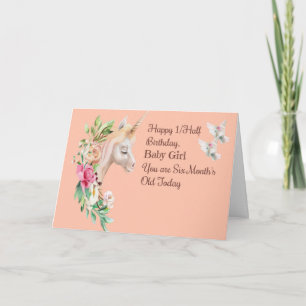 Tarjeta de cumpleaños uno y medio para niña con un