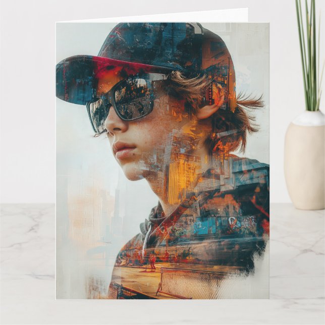 Tarjeta de cumpleaños Urban Vibe (Anverso)