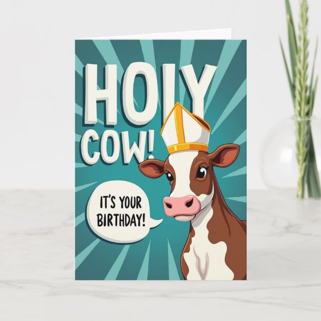 Tarjeta de cumpleaños Vaca Sagrada (Anverso)