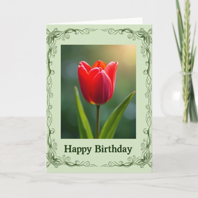 Tarjeta de cumpleaños Velvet Bloom (Anverso)