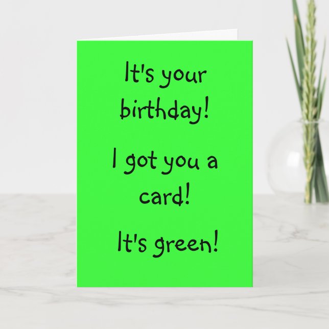 Tarjeta de cumpleaños verde (Anverso)