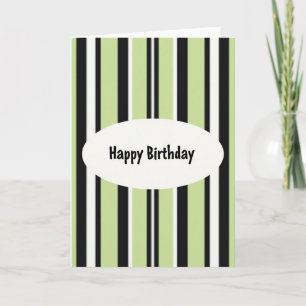 Tarjeta de cumpleaños verde a rayas