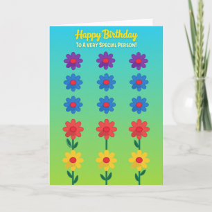 Tarjeta de cumpleaños verde cielo