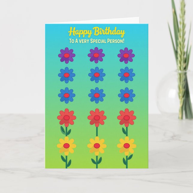 Tarjeta de cumpleaños verde cielo (Anverso)