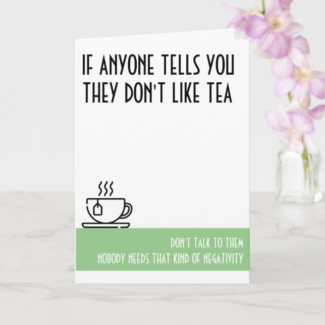 Tarjeta de cumpleaños verde estándar de Tea Lover (Orquídea)