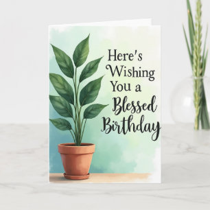 Tarjeta de cumpleaños verde exuberante
