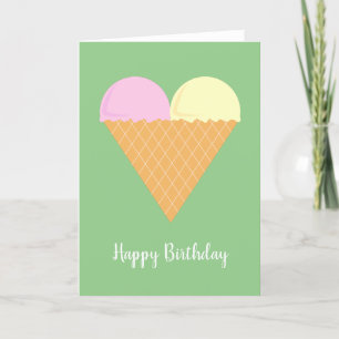 tarjeta de cumpleaños verde illusima Love Heart Ic