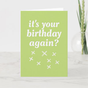 Tarjeta de cumpleaños verde juguetona
