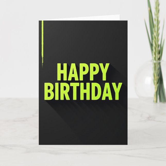 Tarjeta de cumpleaños Verde Luminoso (Anverso)