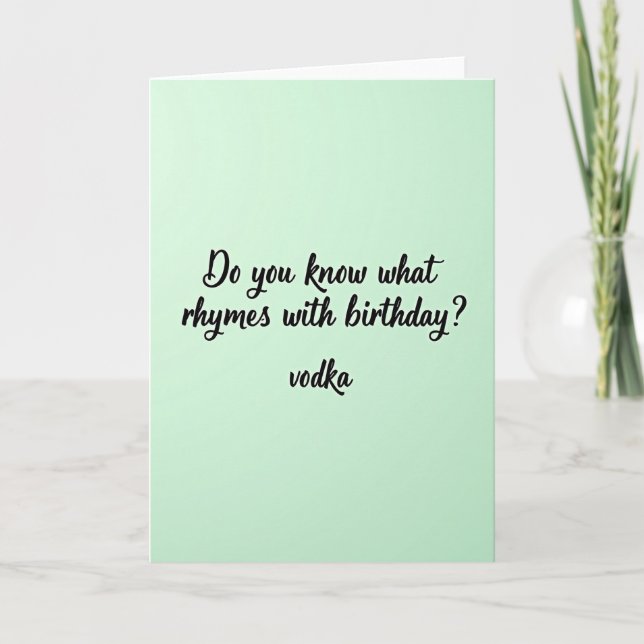 Tarjeta de cumpleaños verde menta (Anverso)