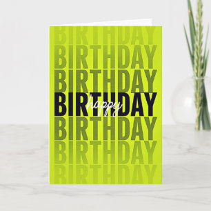Tarjeta de cumpleaños verde neón