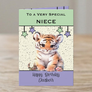 Tarjeta de cumpleaños verde para niños de tía espe
