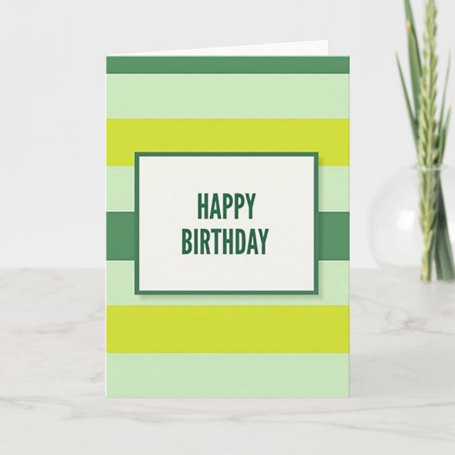 Tarjeta de cumpleaños verde vibrante (Anverso)