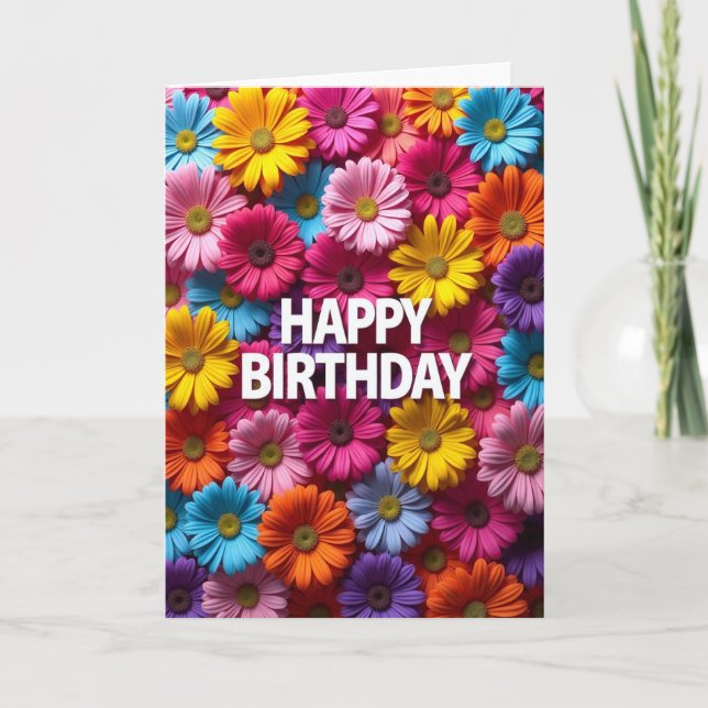 Tarjeta de cumpleaños Vibrant Bloom (Anverso)