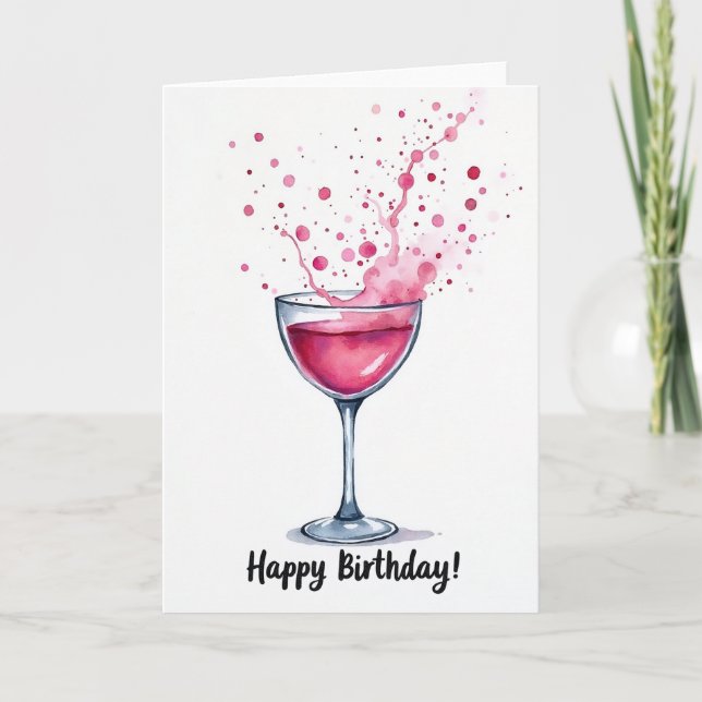 Tarjeta de cumpleaños Vibrant Splash (Anverso)