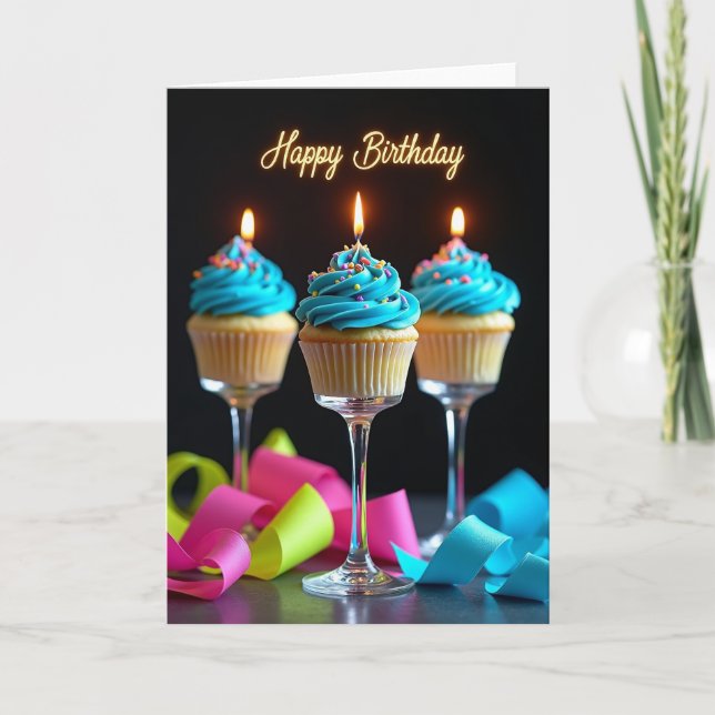 Tarjeta de cumpleaños Vibrant Treat (Anverso)