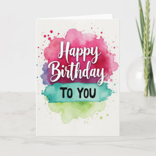 Tarjeta de cumpleaños Vibrant Wash