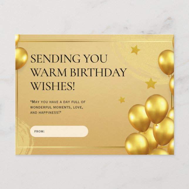 Tarjeta de cumpleaños vibrante (Anverso)