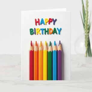 Tarjeta de cumpleaños vibrante arcoíris