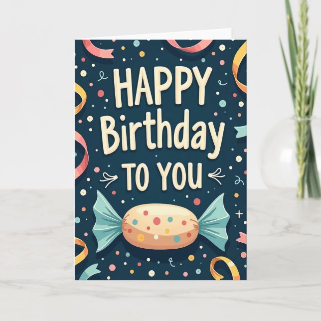 Tarjeta de cumpleaños Vibrante de Medianoche (Anverso)