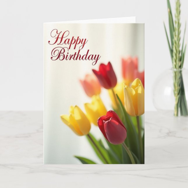 Tarjeta de cumpleaños vibrante de primavera (Anverso)