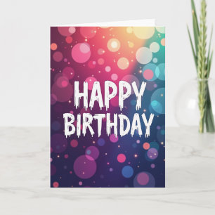 Tarjeta de cumpleaños vibrante fundida