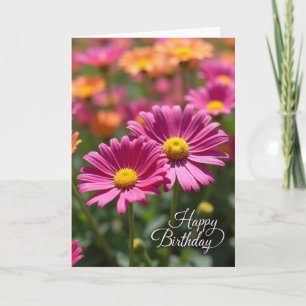 Tarjeta de cumpleaños vibrante magenta