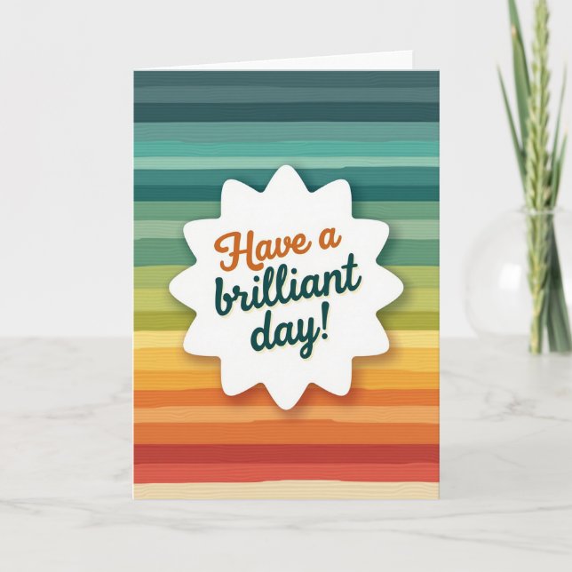 Tarjeta de cumpleaños Vibrante Starburst (Anverso)