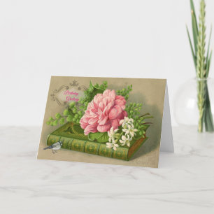 Tarjeta de cumpleaños victoriana Roses rosados lib