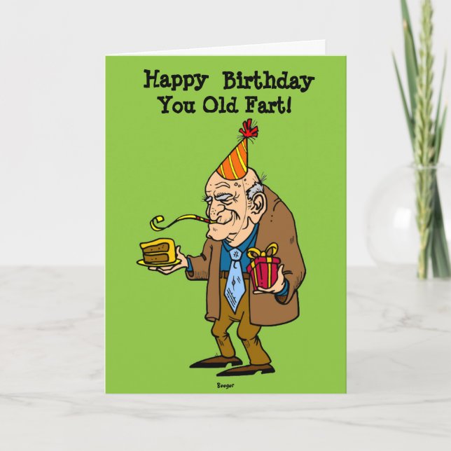 Tarjeta de cumpleaños - ¡Viejo Fart! (humor) (Anverso)