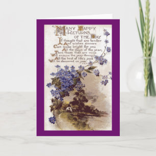 Tarjeta de cumpleaños vintage.