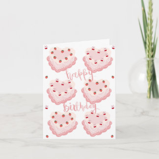 Tarjeta de cumpleaños Vintage Cake Happy