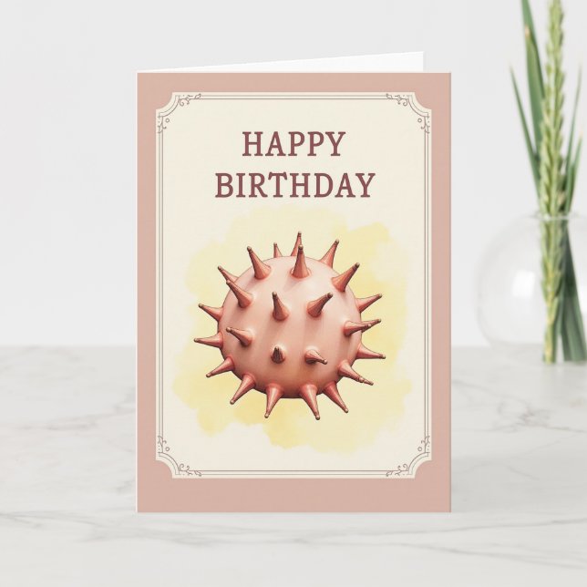 Tarjeta de cumpleaños vintage con púas (Anverso)