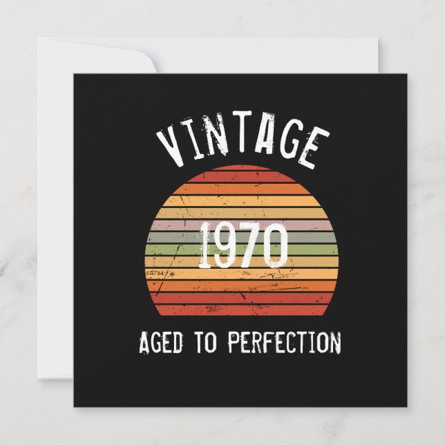 Tarjeta De Cumpleaños Vintage De Edad A Perfección (Anverso)