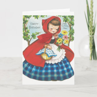 Tarjeta de cumpleaños Vintage Little Red Riding Ho