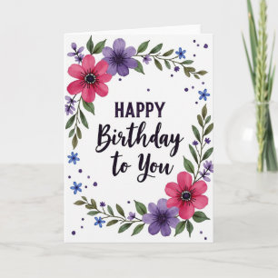 Tarjeta de cumpleaños Violet Birthday Bloom