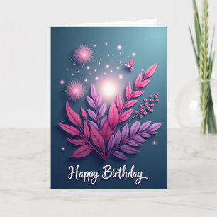 Tarjeta de cumpleaños Violet Bloom