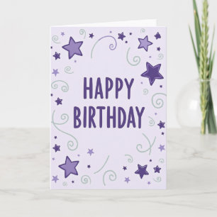 Tarjeta de cumpleaños Violet Celestial
