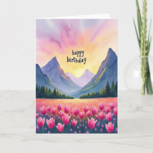 Tarjeta de cumpleaños Violet Peak
