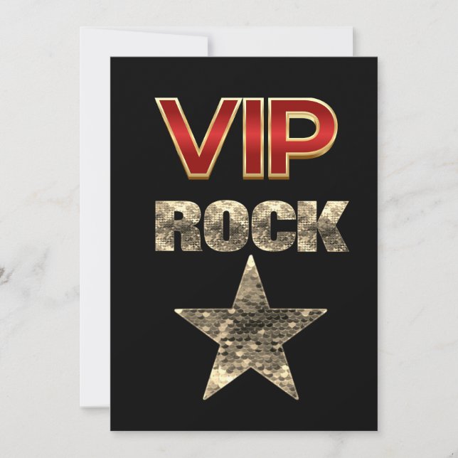 Tarjeta de cumpleaños VIP Rock Star (Anverso)