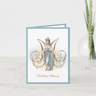 Tarjeta de cumpleaños Virgen María Lourdes