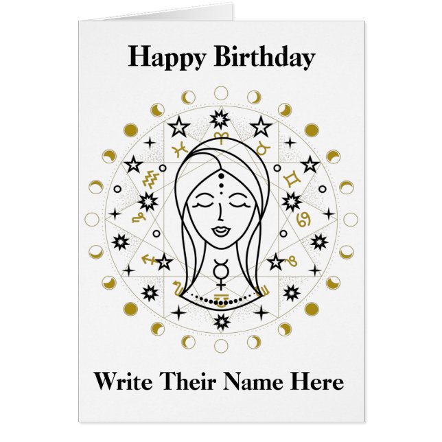 Tarjeta de cumpleaños Virgo Astrology del 23 al 22 (Frente)