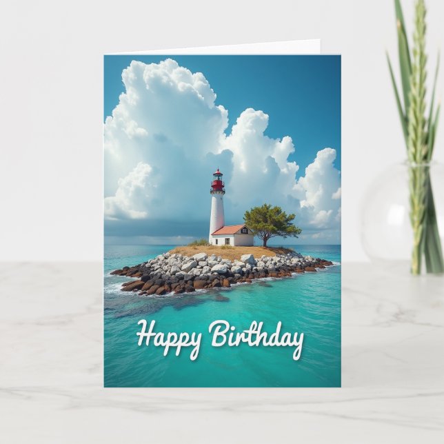 Tarjeta de cumpleaños Vista junto al mar (Anverso)