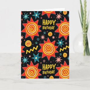 Tarjeta de cumpleaños Vivid Starburst