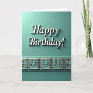 Tarjeta de Cumpleaños Wainscot Verde Azulado