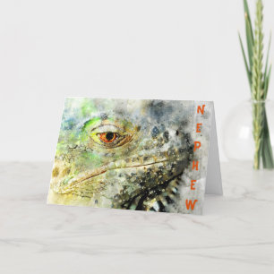 Tarjeta de cumpleaños Watercolor Lizard