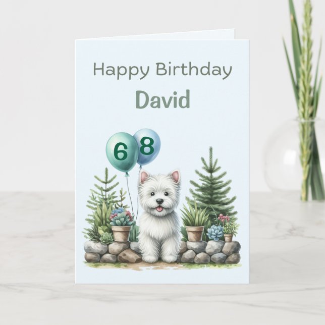 Tarjeta de cumpleaños Westie Happy personalizada (Anverso)